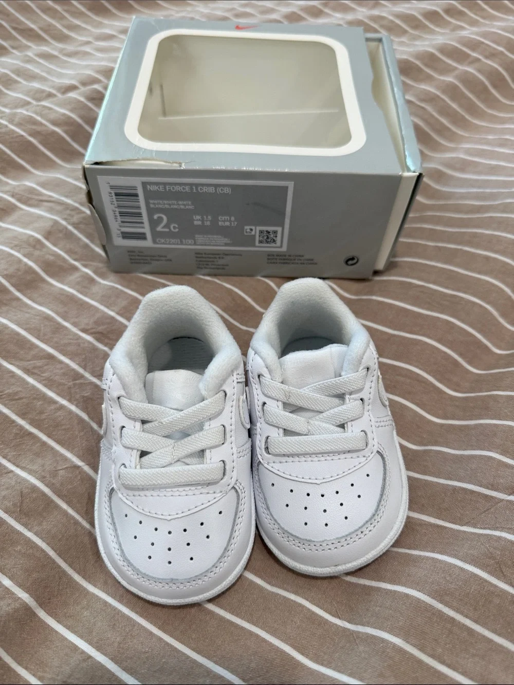 Nike White Infant/Toddler Leather Trainer Sneakers